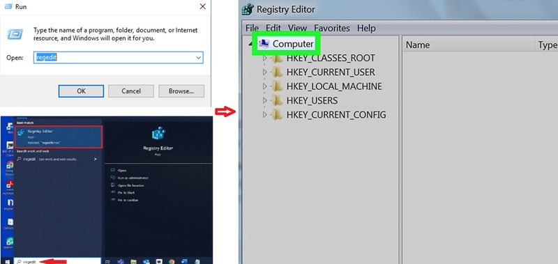 Mở Windows Registry