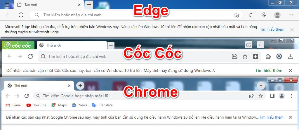 Hướng dẫn xóa cảnh báo nhắc không còn được hỗ trợ trên trình duyệt khi cài Windows 7 và 8.1