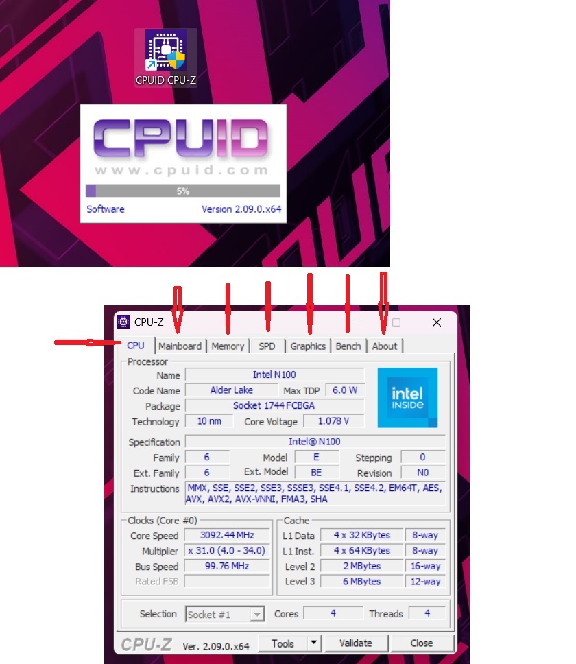 Xem và kiểm tra thông số cấu hình máy tính bằng phần mềm ứng dụng CPU-Z